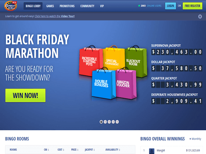 Bingo hall home page