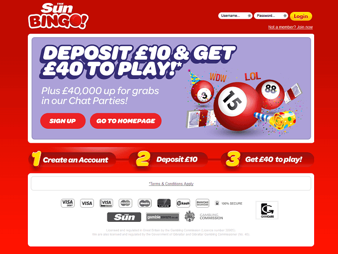 Sunbingo home page