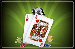 At the poker table cards and chips