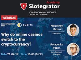 Slotegrator and cubits hosting cryptocurrency webinar