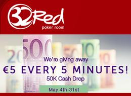 32red poker brings €50 000 cash drop promo