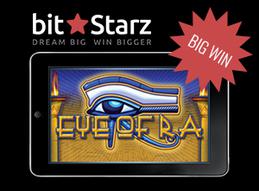 Eye of ra pays six figures at bitstarz