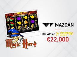 Energycasino player wins 22000 on magic hot 4