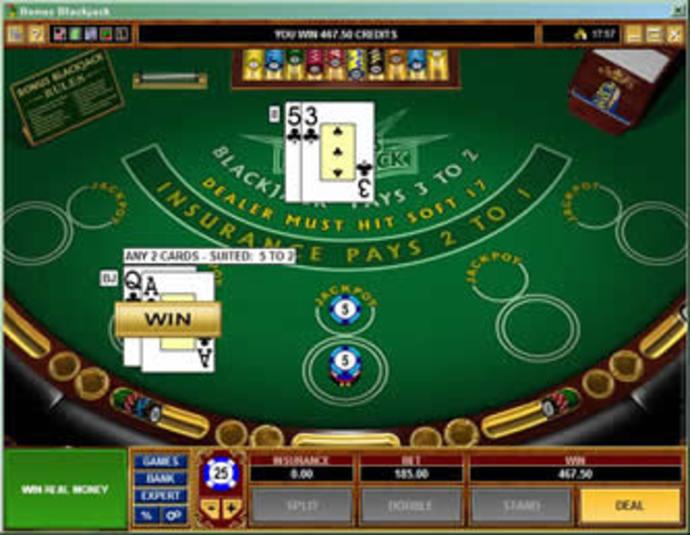 Microgaming Single-Hand Bonus Blackjack Screenshot
