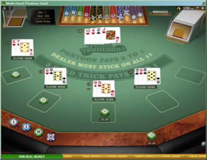 Pontoon Multi-Hand Blackjack Gold Screenshot