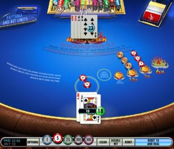 Blackjack with Hot Streak Bonus Screenshot