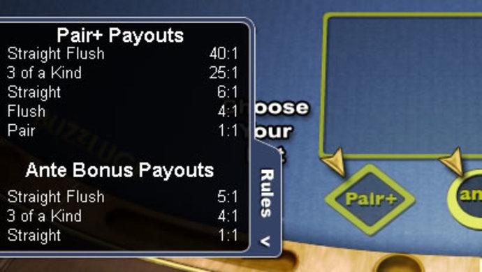 TriCard Poker Screenshot