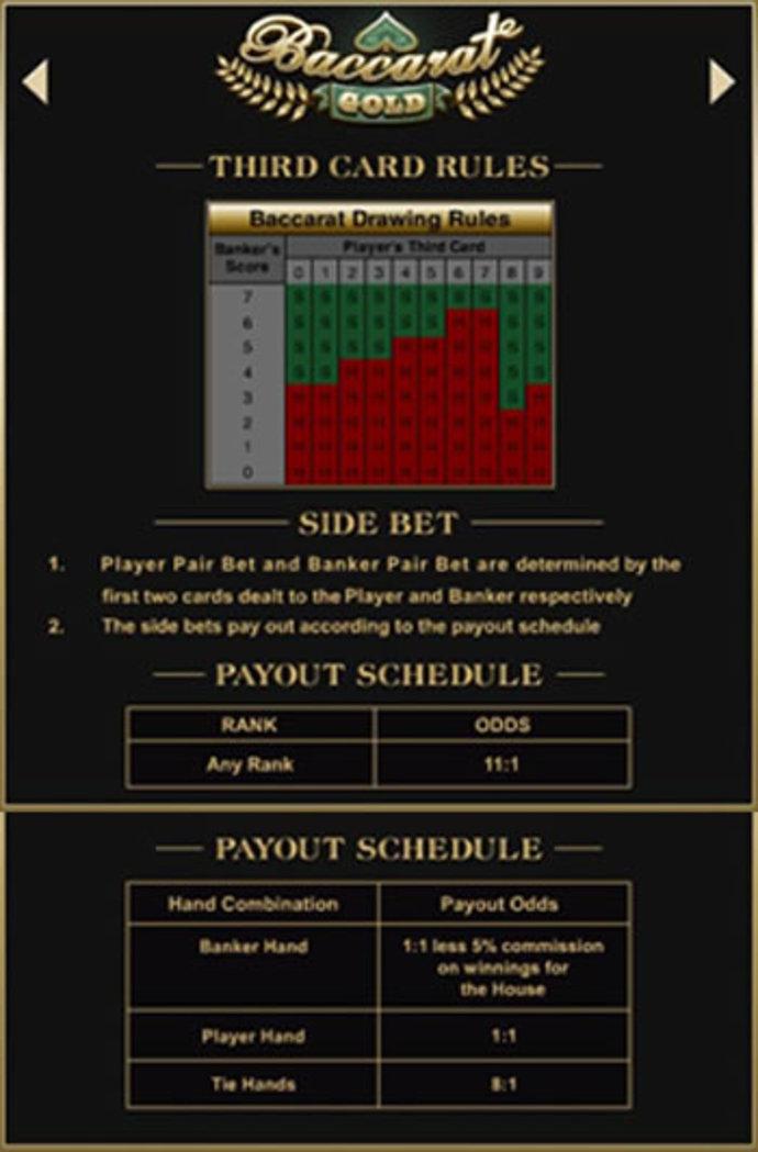 Multi-Bet Baccarat Gold Screenshot