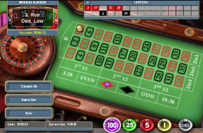 No-Download Flash Roulette Screenshot