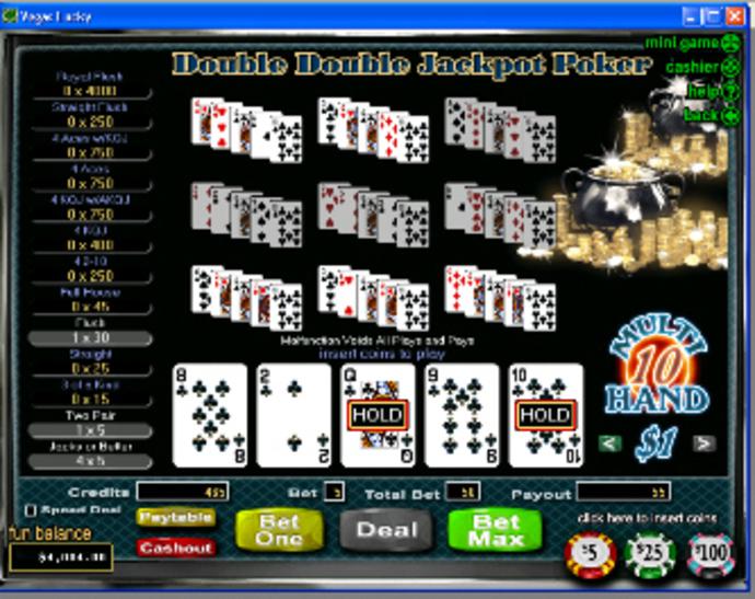 Double Double Jackpot 10-Hand Video Poker Screenshot