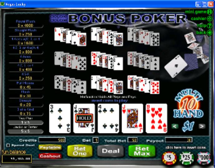 Double Double Bonus 10-Hand Video Poker Screenshot