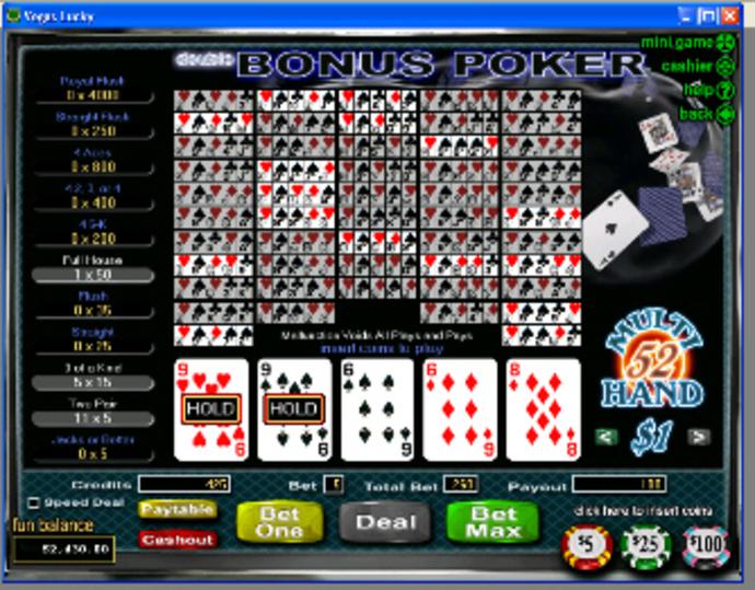 Double Double Bonus 52-Hand Video Poker Screenshot