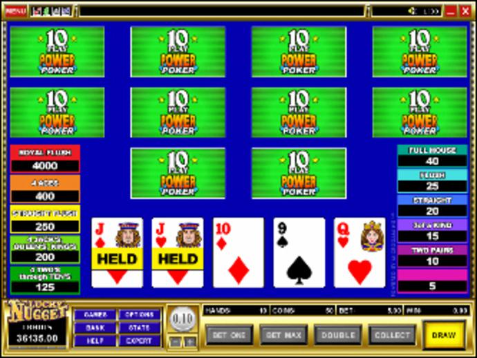 Aces & Faces 10 Play Video Poker Screenshot