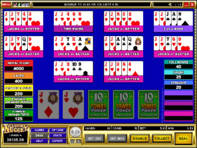 Aces & Faces 10 Play Video Poker Screenshot