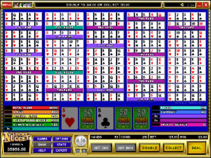 Aces & Faces 50 Play Video Poker Screenshot