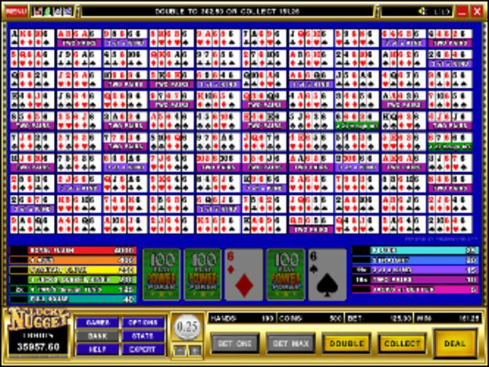 Aces & Faces 100 Play Video Poker Screenshot
