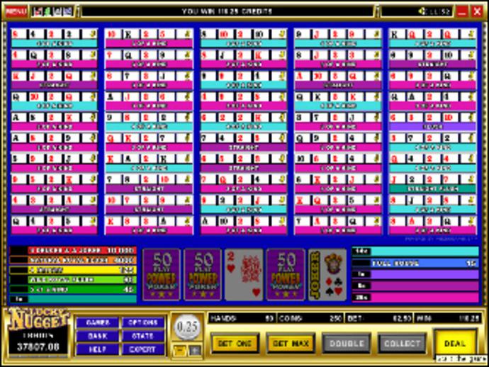 Deuces & Joker 50 Play Video Poker Screenshot