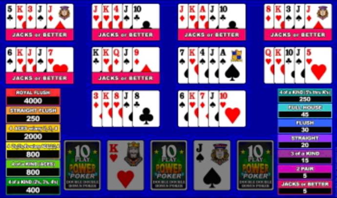 Double Double Bonus 10 Play Power Poker Screenshot