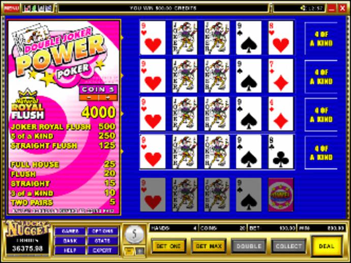 Double Joker 4-Play Power Poker Screenshot