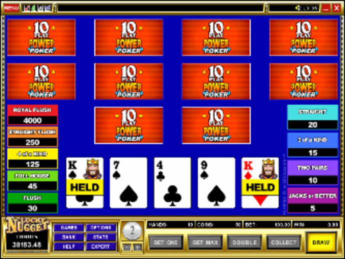 Jacks or Better 10-Play Video Poker Screenshot