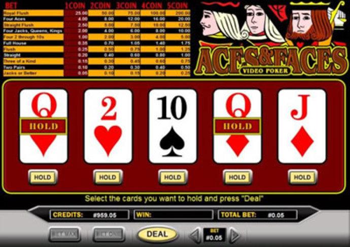 Aces & Faces Video Poker Screenshot