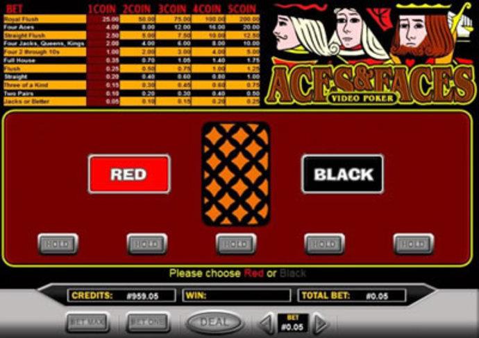 Aces & Faces Video Poker Screenshot