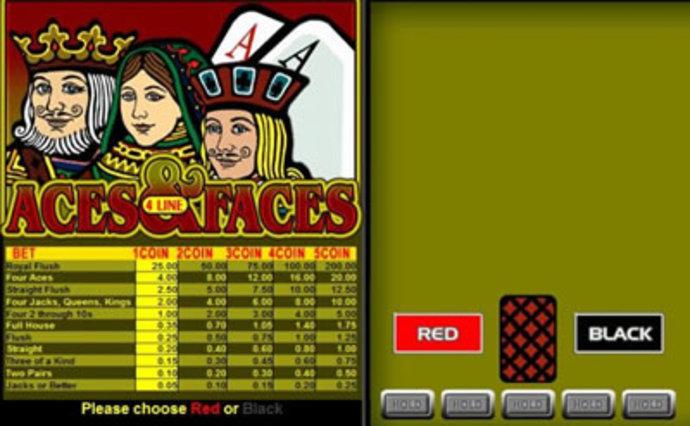 Aces & Faces Video Poker Screenshot