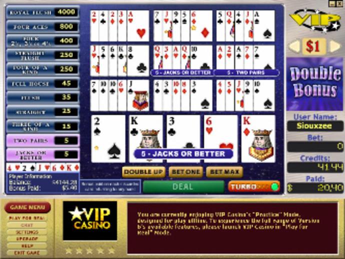 Bonus Double Bonus 10-Hand Video Poker Screenshot