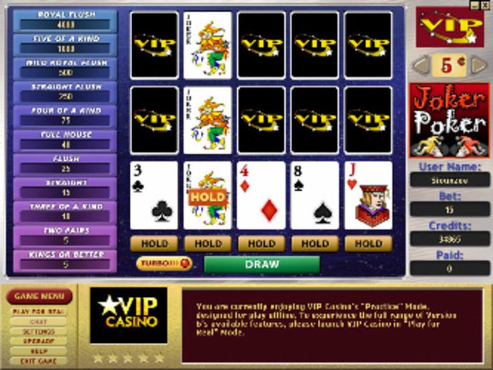 Joker Poker 3-hand Video Poker Screenshot