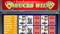 3-Hand Deuces Wild Video Poker Screenshot