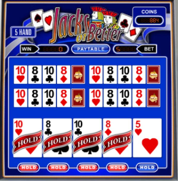 5-Hand Jacks or Better Video Poker Screenshot