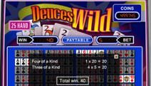 25-Hand Deuces Wild Flash Video Poker Screenshot