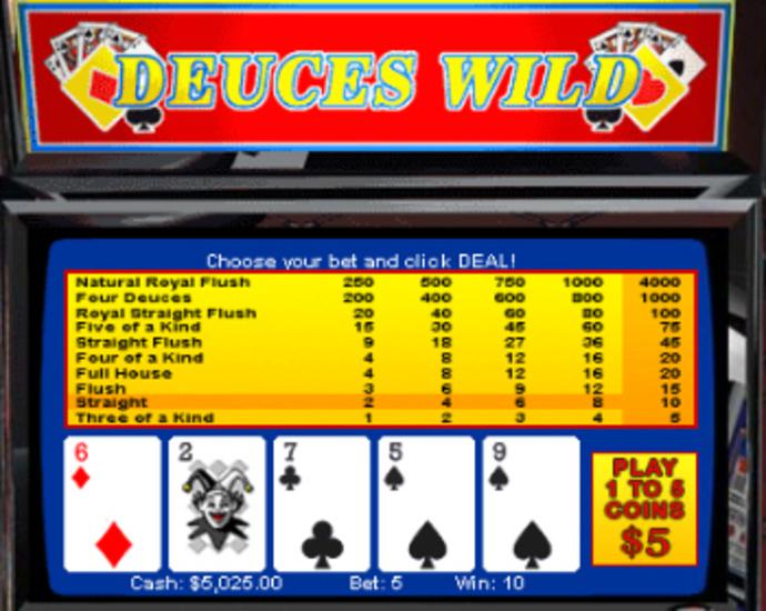 Deuces Wild Video Poker Screenshot