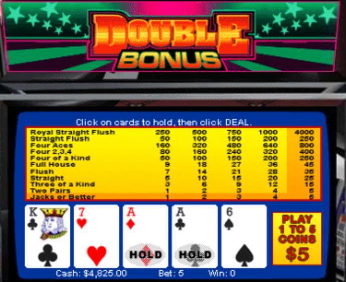 Double Bonus Video Poker Screenshot