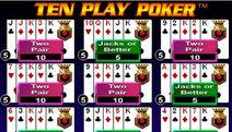 Ten Play Jacks or Better Online Video Poker Screenshot