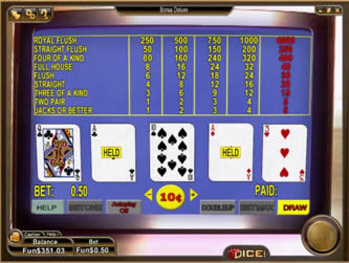 Bonus Deluxe Wild Video Poker Screenshot