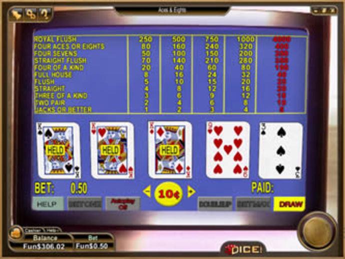 Aces & Eights Video Poker Screenshot