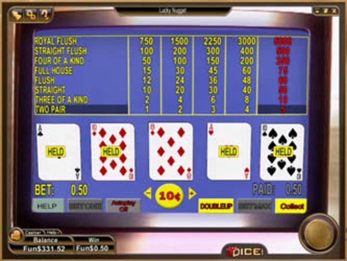 Lucky Nugget Video Poker Screenshot