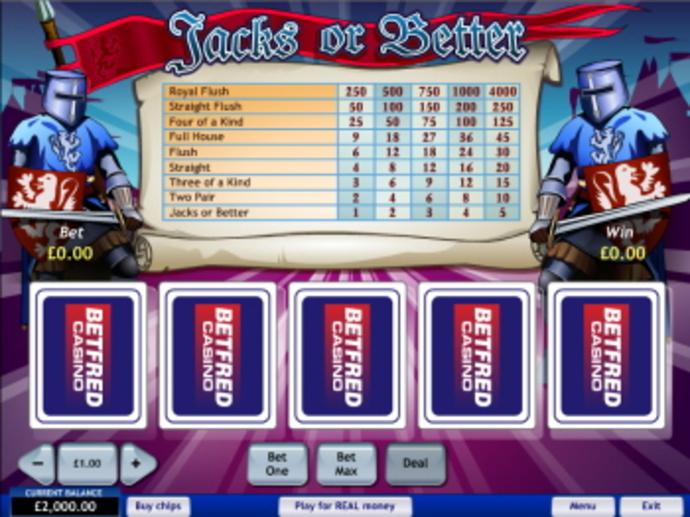 Free Jacks or Better Video Poker Game Screenshot
