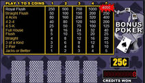 Bonus Poker Screenshot