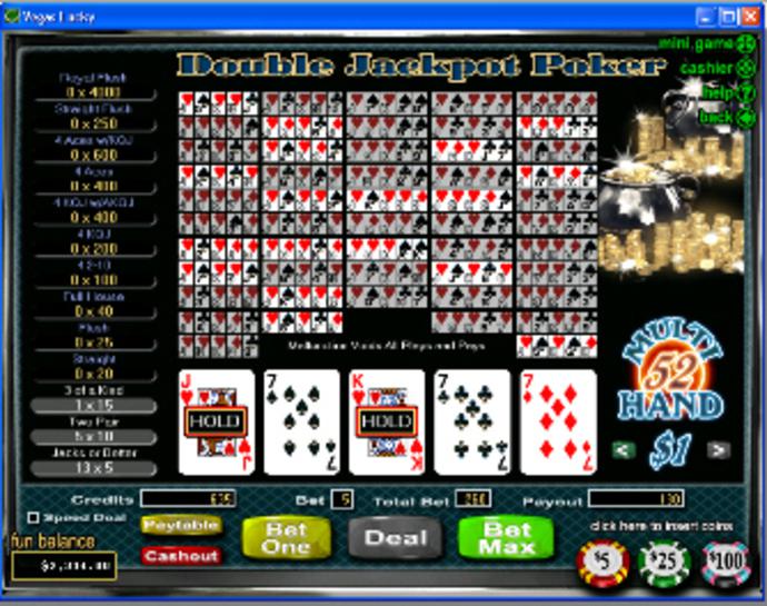 Double Jackpot 52-Hand Video Poker Screenshot
